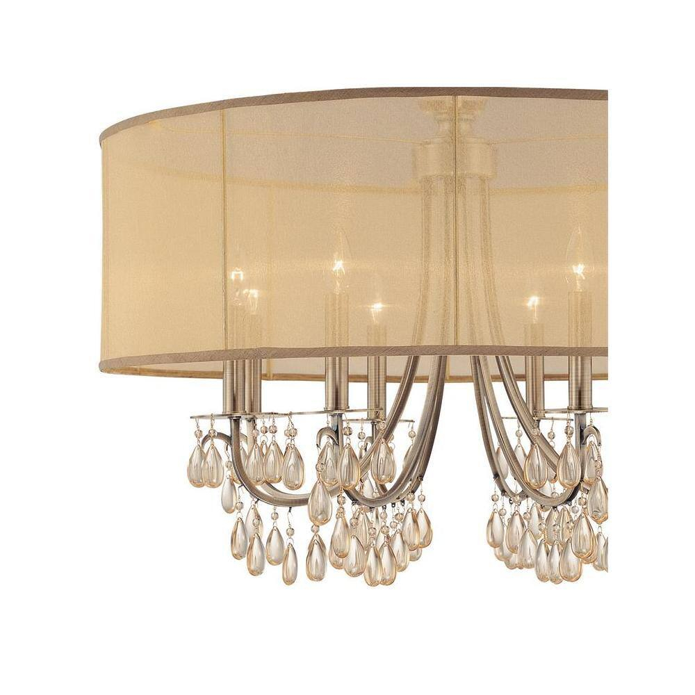 Eight Light Chandelier In Minimalist Style 32 Inches Wide By 26 Inches High-Antique Brass Finish    -Traditional Installation Crystorama Lighting