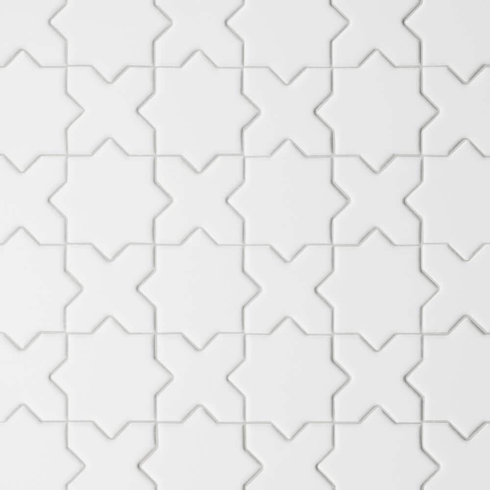 Le Cafe 2" x 2" Cross and Star Matte Porcelain Mosaic Tile