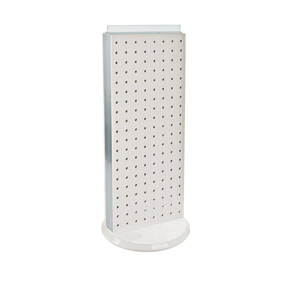 Azar Displays 700508-WHT White Revolving 8"W x 20.625"H Pegboard Counter Display