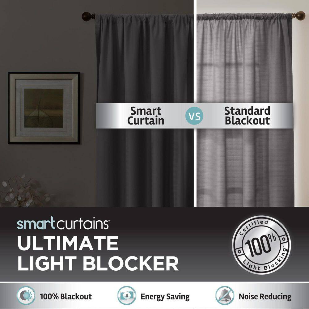 Gray Geometric Thermal Blackout Curtain Panel 50" x 63"