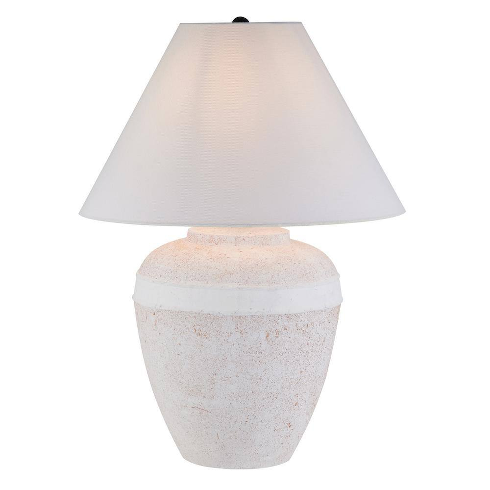 Evelyn&Zoe Chiara 22.5" Modern Ceramic Table Lamp with White Cone Fabric Shade