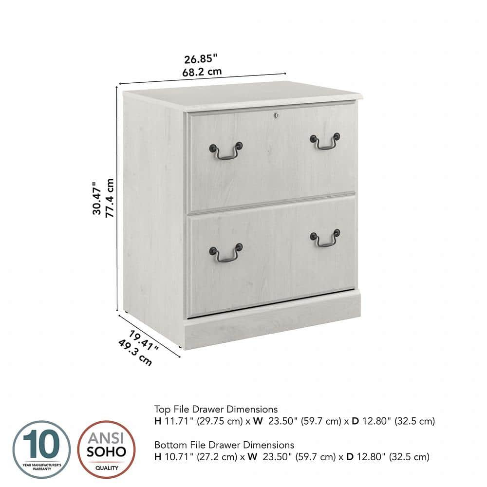 Saratoga 2 Drawer Lateral File Cabinet in Linen White Oak