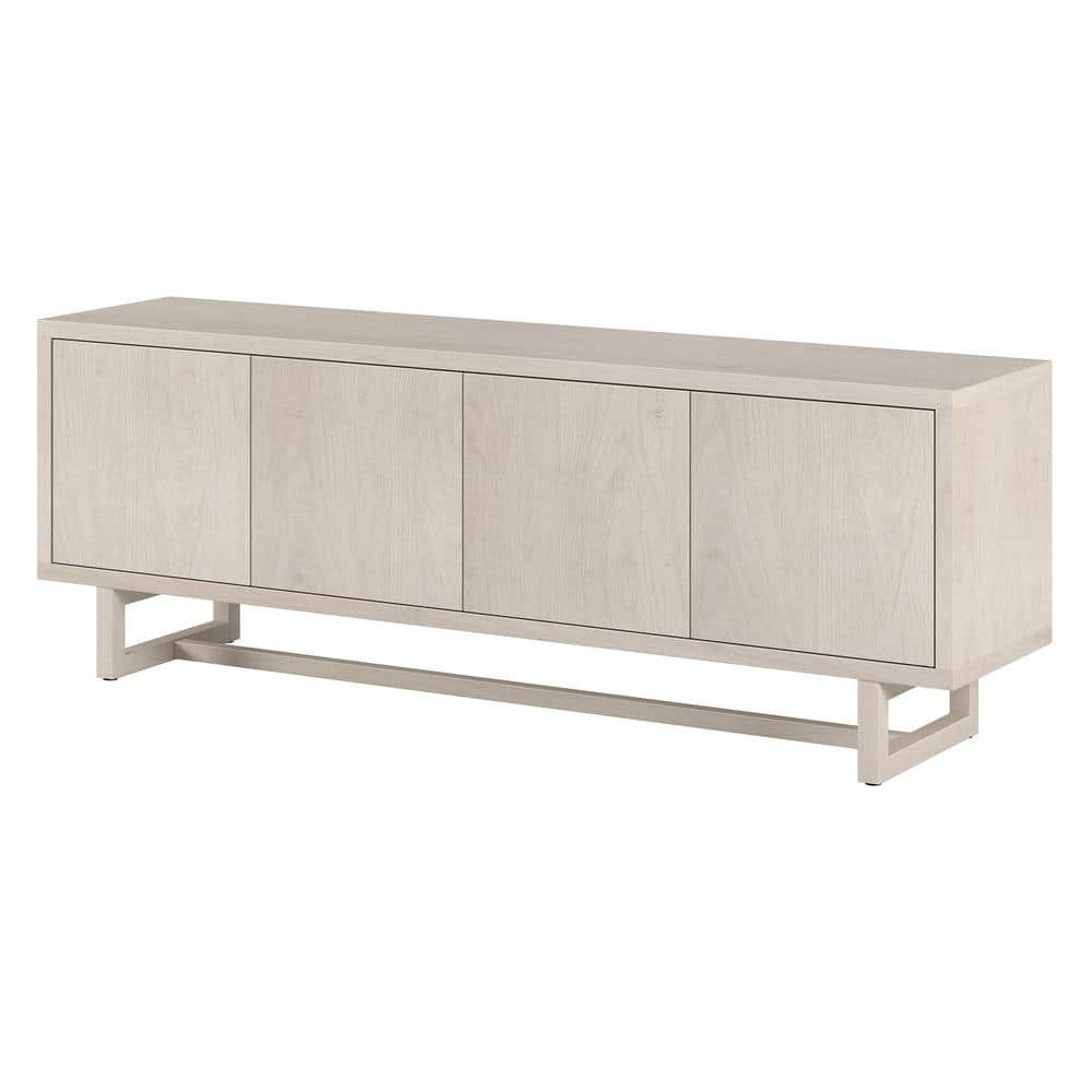 Evelyn&Zoe Cutler Rectangular TV Stand for TV's up to 75", Alder White
