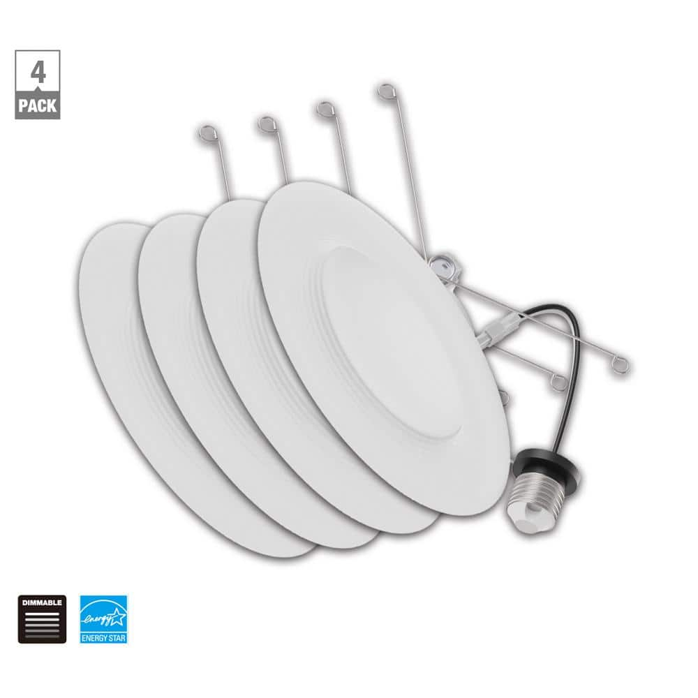 5/6 in. Integrated LED Recessed Retrofit Light Trim 3000K, (4-Pack)
