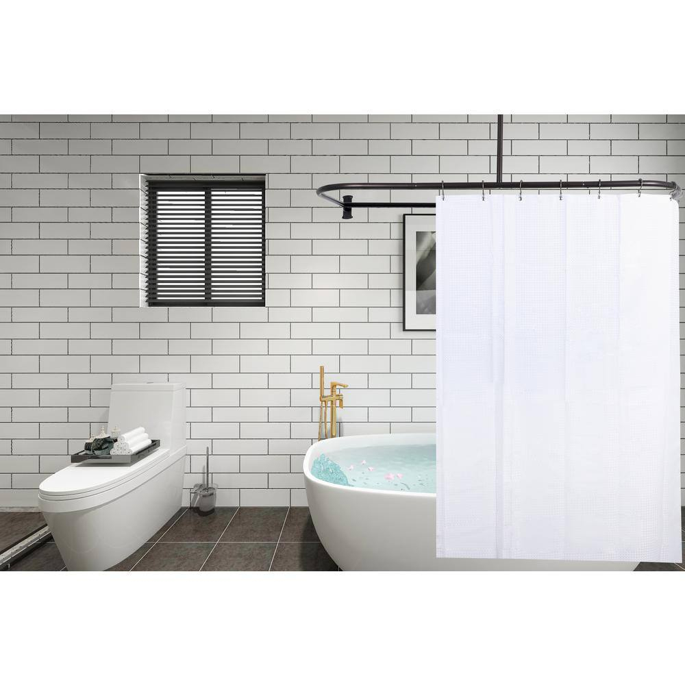 Utopia Alley Aluminum 61" D-Shape Fixed Shower Curtain Rod
