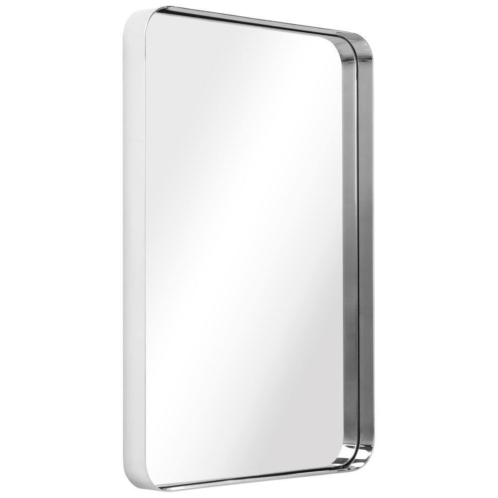 Empire Art Direct Ultra Polished Silver Stainless Steel Frame Rectangle Wall Mirror, 22" x 30" x 2", Ready to Hang