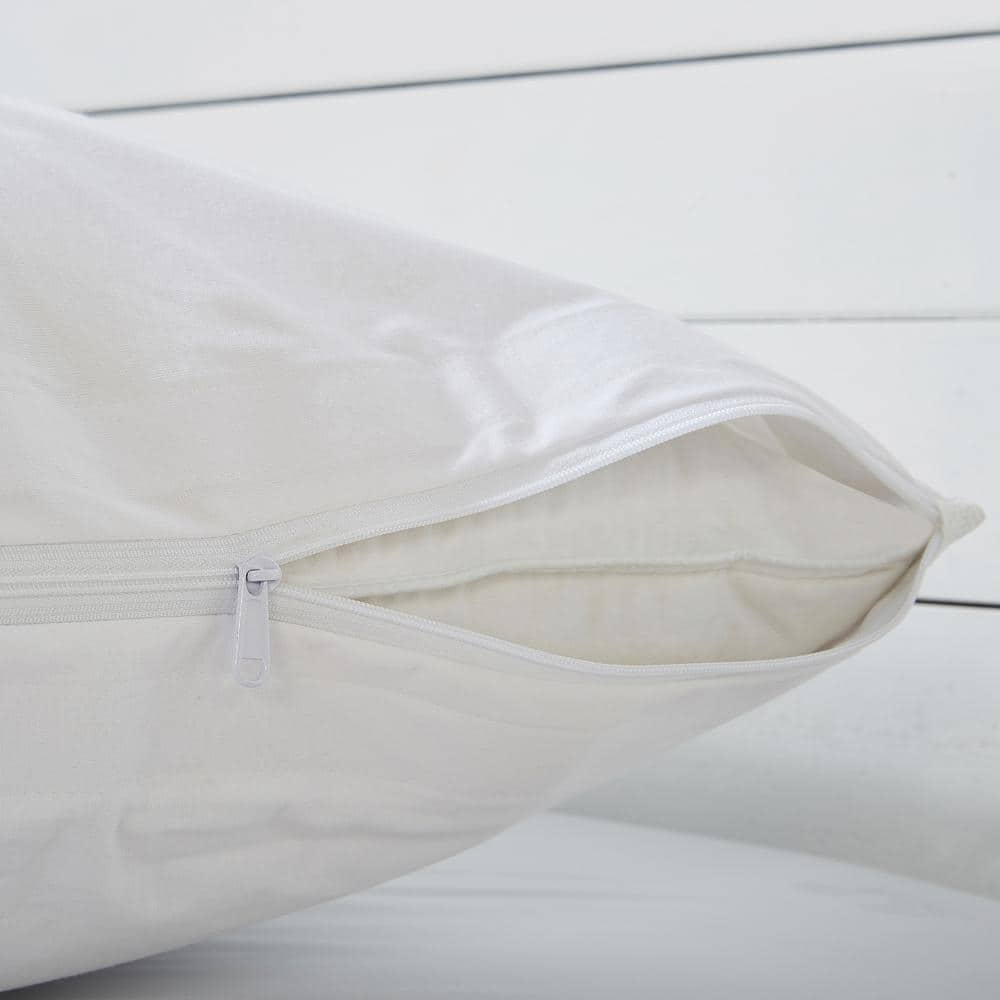 All-in-One Bed Bug Blocker Water Resistant Zippered Pillow Protector, Standard/Queen, 2 Pack