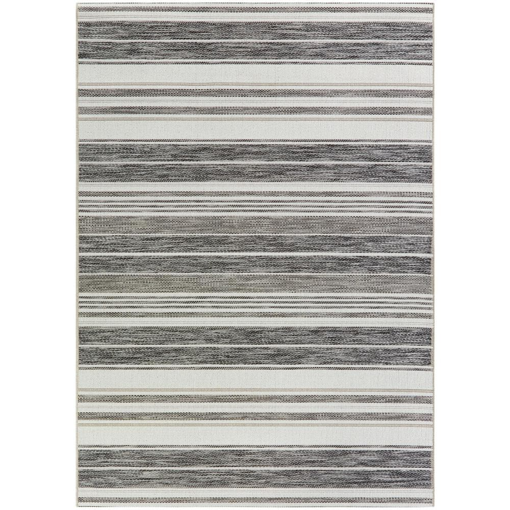 Balta Alexie Coastal Stripes Indoor/ Outdoor Area Rug Grey 7'10" x 10' 8' x 10' Taupe, Ivory, Cream