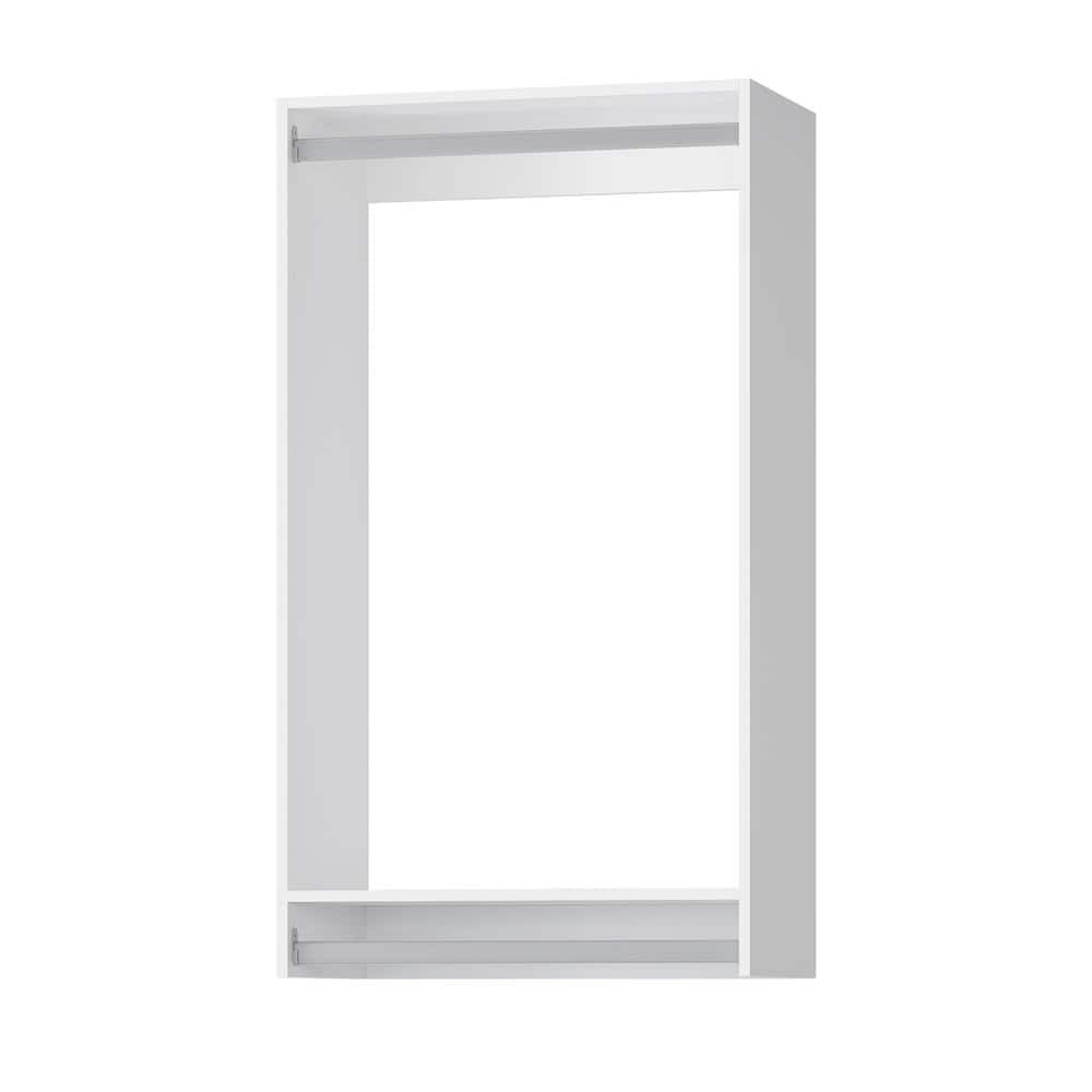 25.5 in. White Walk-in Modular Double Hanging Tower Unit with 1-Shelf, Wall Mount Wood Closet System