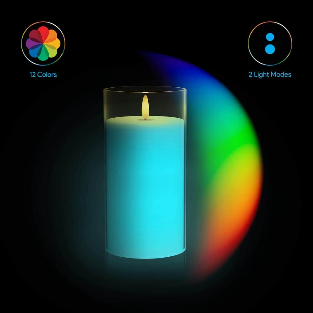 Aura LED Flameless Color Candle Large
