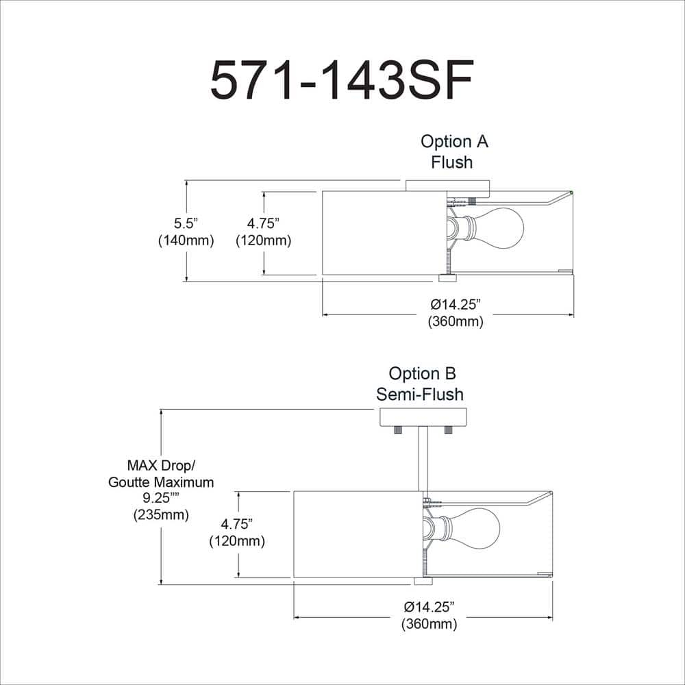 3 Light Incandescent Matte Black Semi-Flush Fixture with White Shade