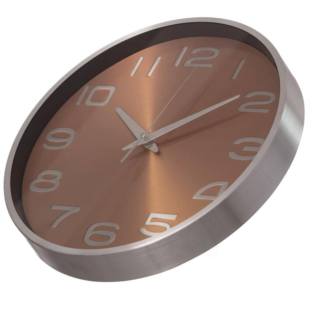 Modern Decorative Aluminum Round Wall Clock For Living Room, Kitchen, Dining Room