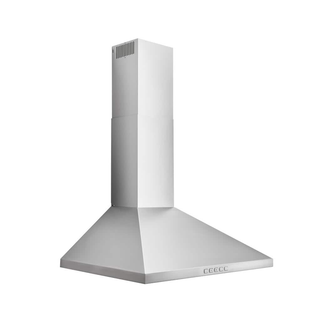 Broan-NuTone 24" Pyramidal Chimney Range Hood with LED Lighting, Convertible Wall-Mount Kitchen Chimney Vent Hood, 450 Max CFM, Stainless Steel