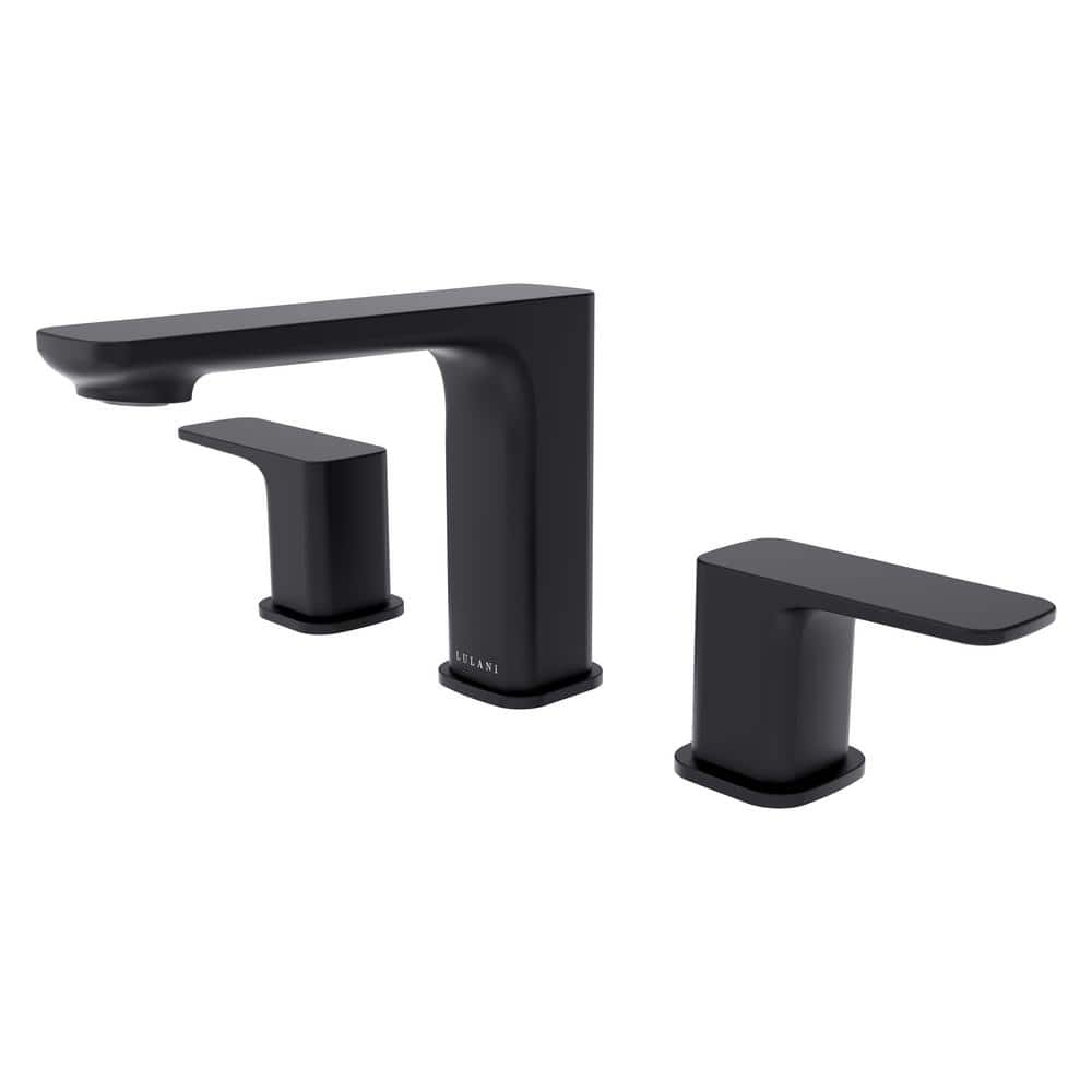 Lulani Corsica 2-Handle 8" Widespread Bathroom Faucet with Drain Assembly - Matte Black
