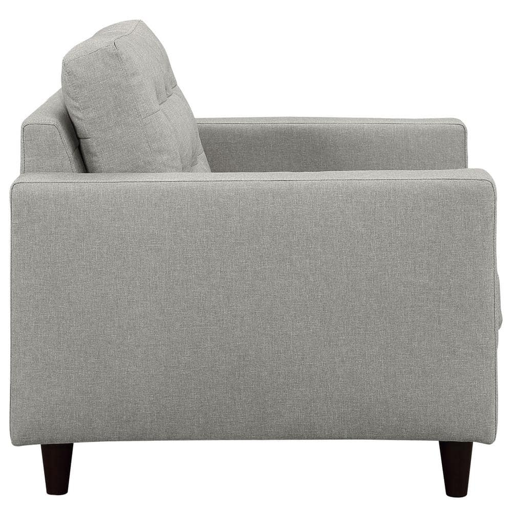 Modway Empress Upholstered Fabric Armchair in Light Gray