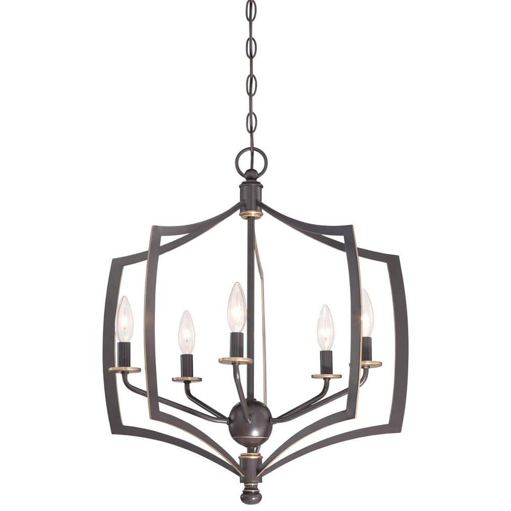 Chandelier 5 Light Downton Bronze/Gold In Transitional Style 23.75 Inches Tall By 23 Inches Wide     -Traditional Installation Minka Lavery 4375-579