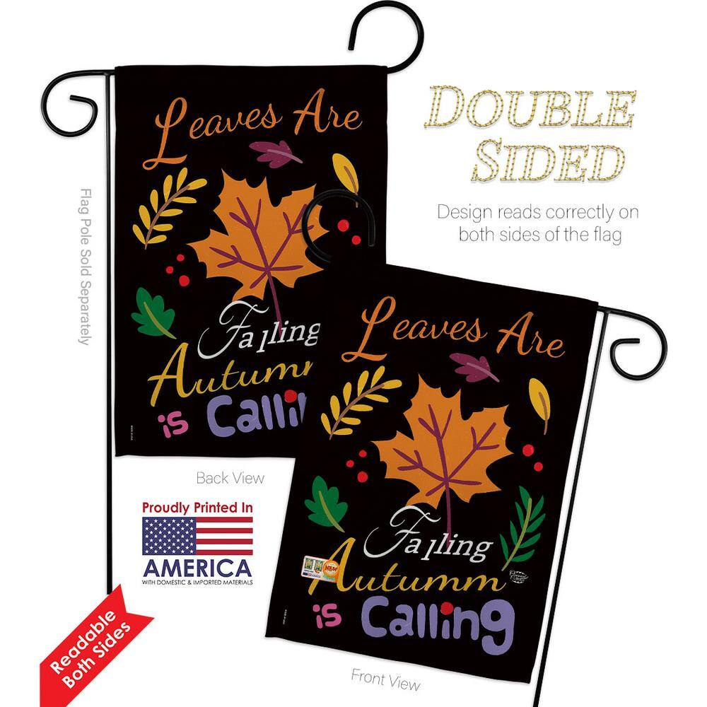 Ornament Collection  13 x 18.5 in. Leaves Are Falling Garden Flag with Fall Harvest & Autumn Double-Sided Decorative Vertical Flags House Decoration Banner Yard Gift