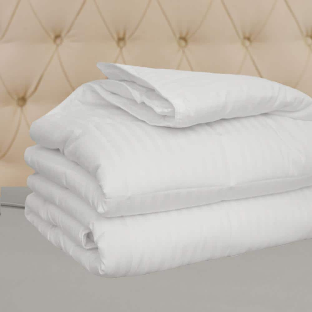 Hotel Select 250TC Down Alternative White Oversize Comforter, Duvet Cover Insert, Queen