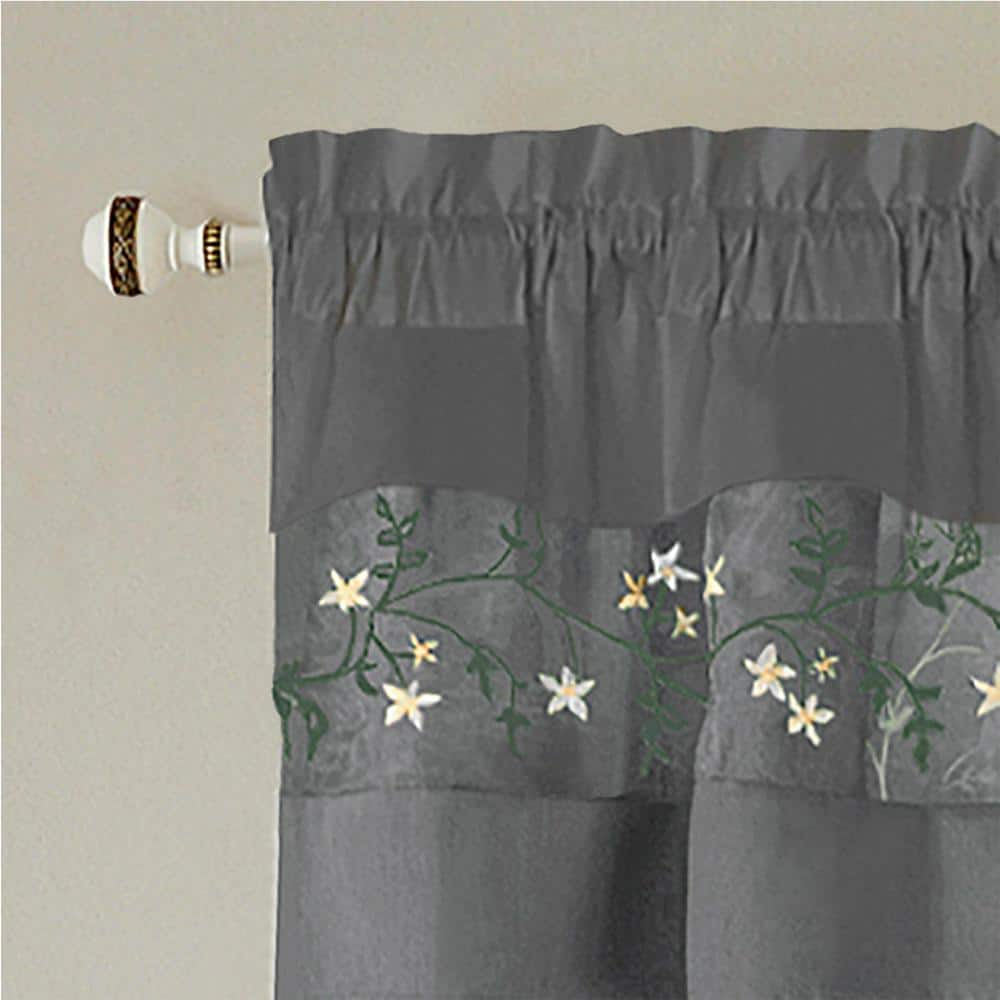 Achim Fairfield 5 Piece Window Curtain Set - 55x63 - Grey
