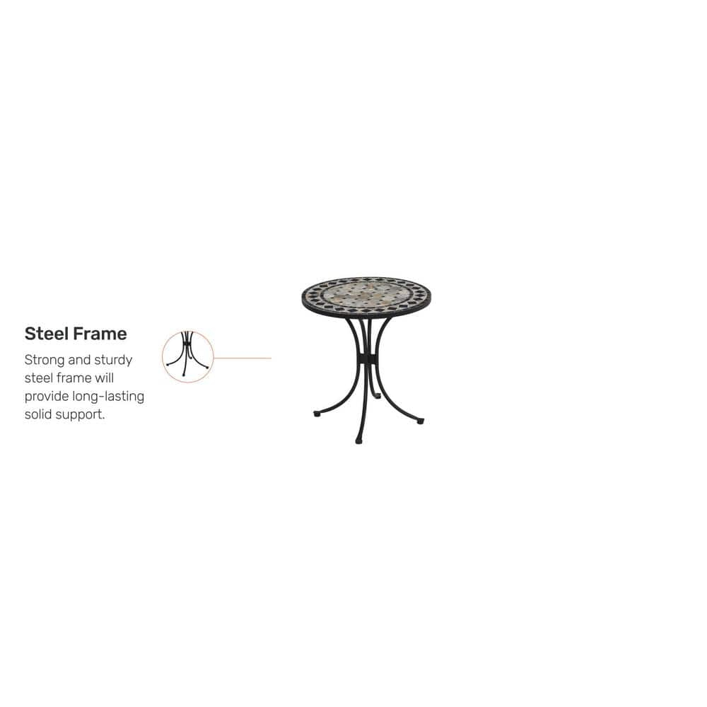 Homestyles Laguna Metal Outdoor Bistro Table in Black