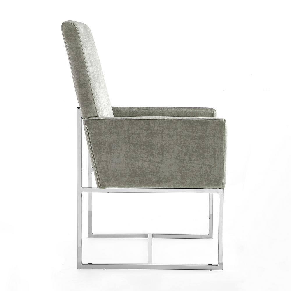 High-Back Steel Velvet Upholstered Arm Chair