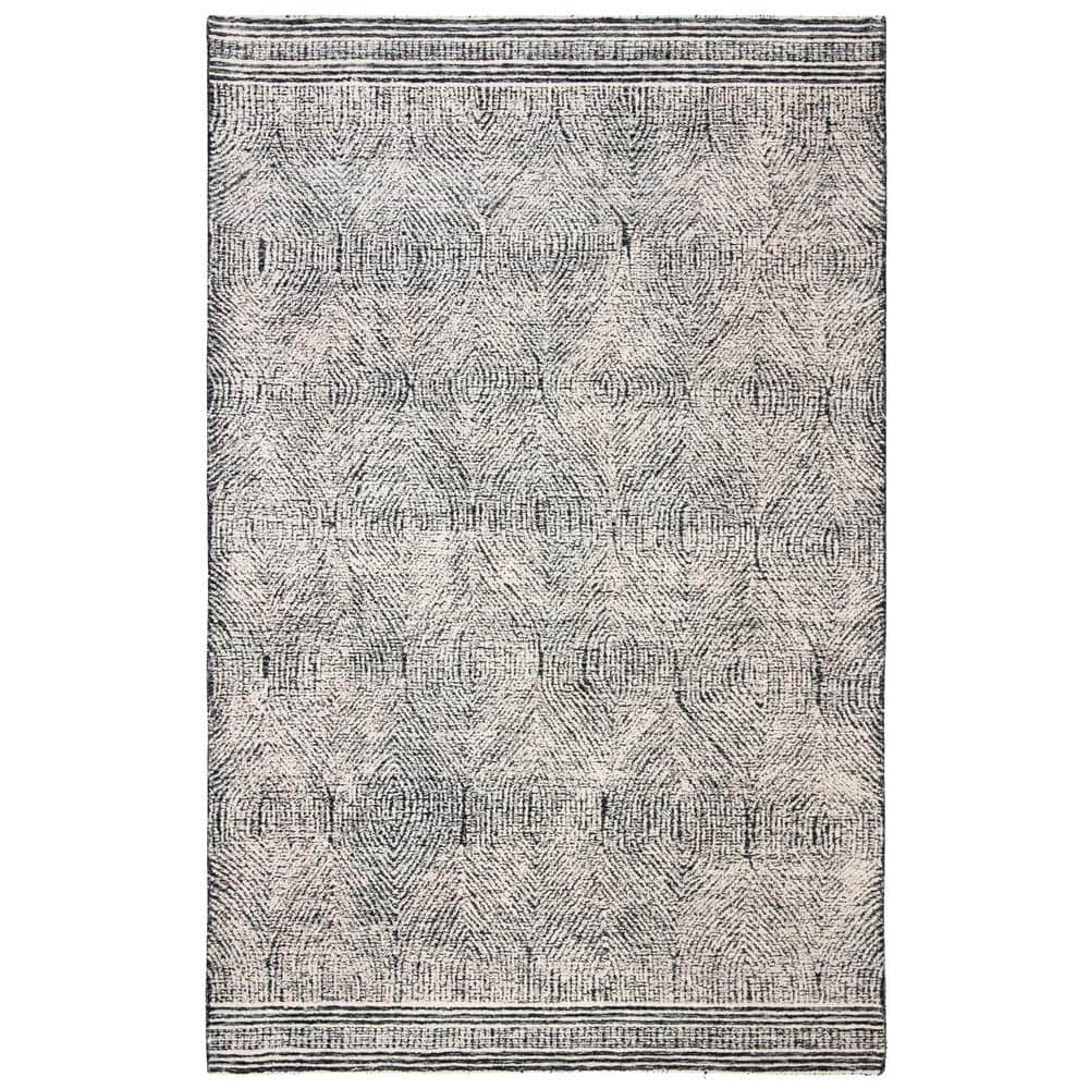 SAFAVIEH Abstract Caelestinus Geometric Wool Area Rug, Ivory/Chocolate, 3' x 5'