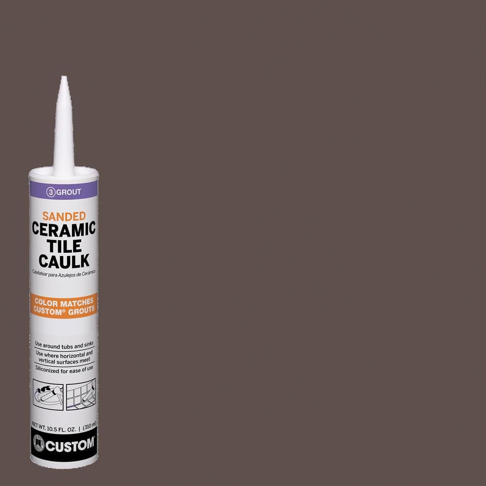 Custom Building Products PC64710S-6 Polyblend Ceramic Tile Caulk, Sanded, Brown Velvet, 10.5 oz. - Quantity 1