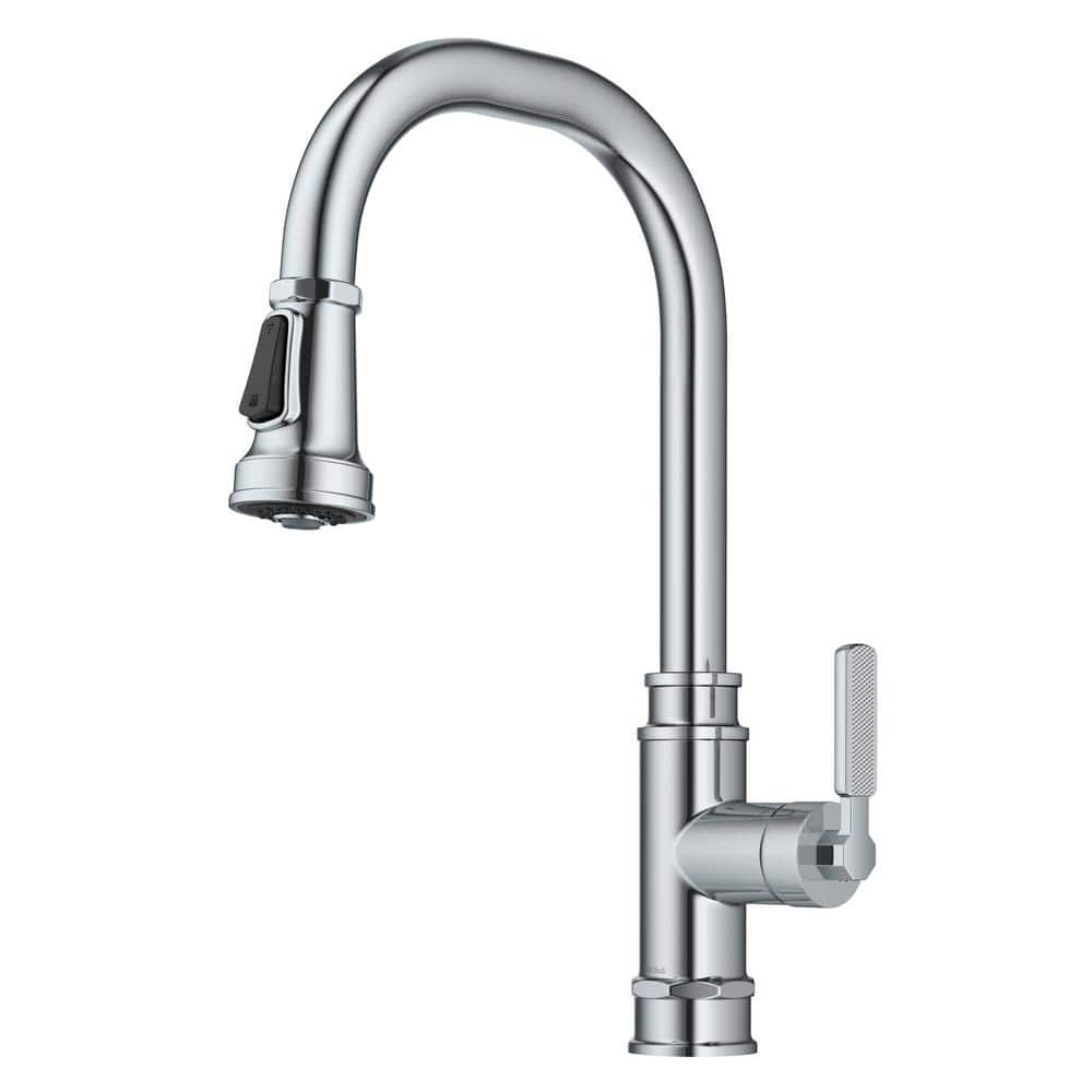 KRAUS Allyn Transitional Industrial Pull-Down Single Handle Kitchen Faucet in Chrome