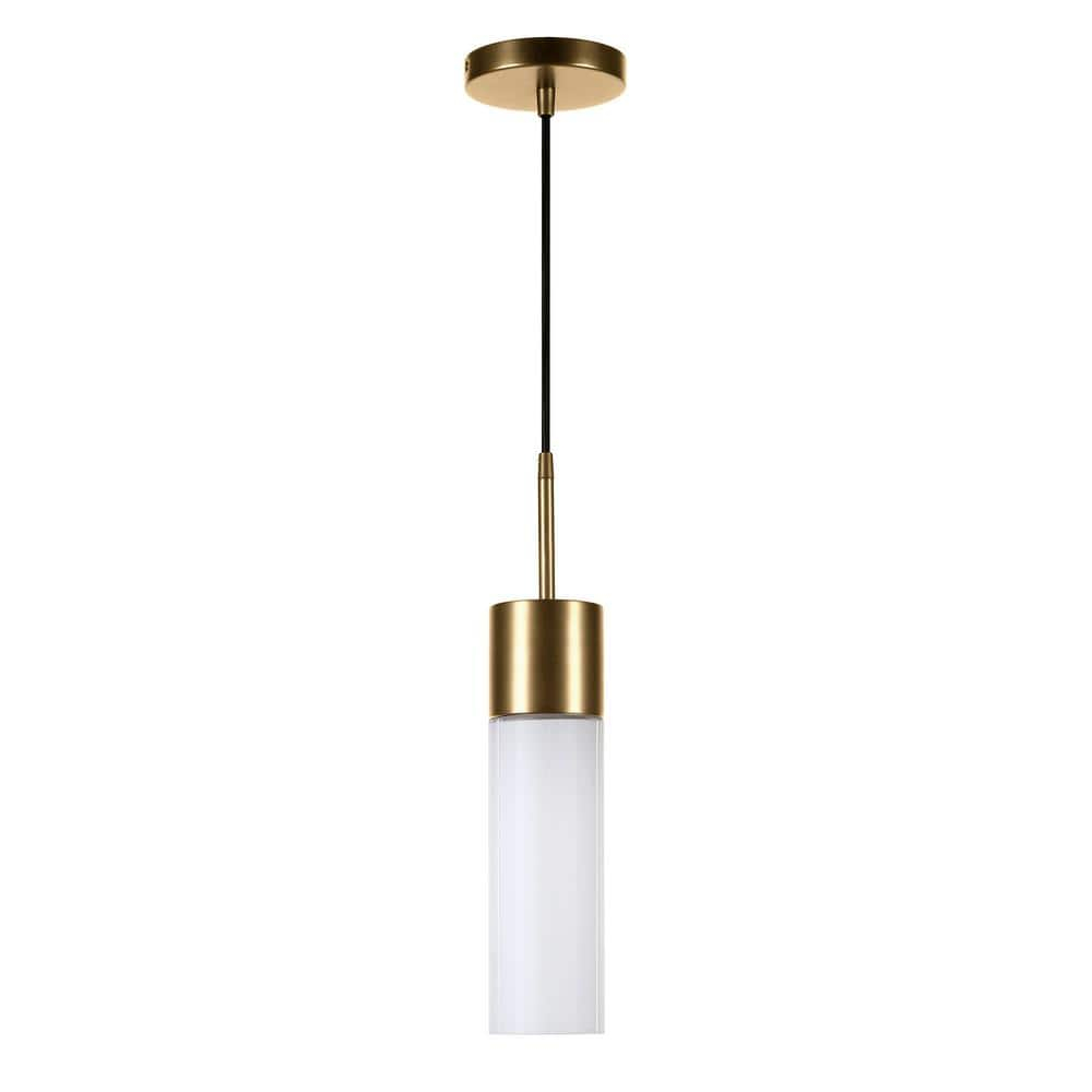 Henn&Hart 3" Brass Metal/Glass Pendant