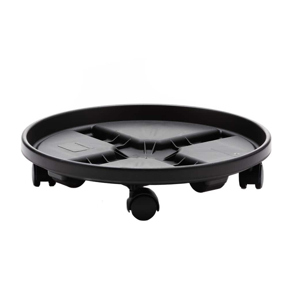 Bloem 16-in Round Planter Caddy With Wheels - Black - 125 lb Capacity