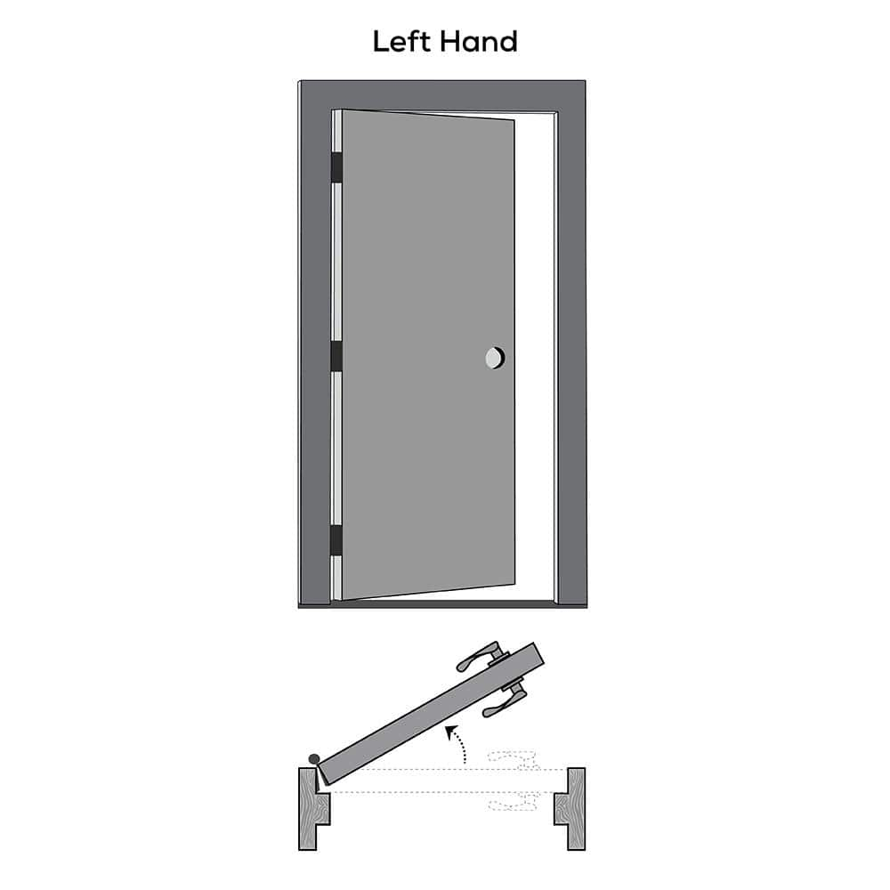 Unfinished Pine Wood 1 Lite Clear Glass Left-Hand Prehung Interior Door
