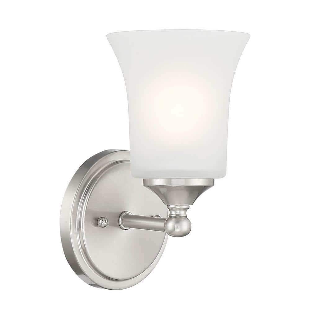 Designers Fountain Bronson 1 Light Brushed Nickel Wall Sconce Light, D278M-WS-BN