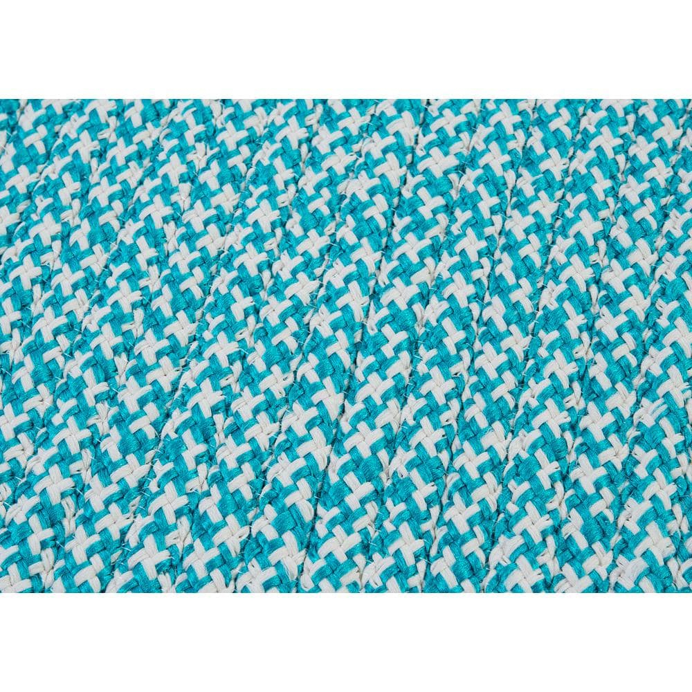 Outdoor Houndstooth Tweed - Turquoise 7'x9'