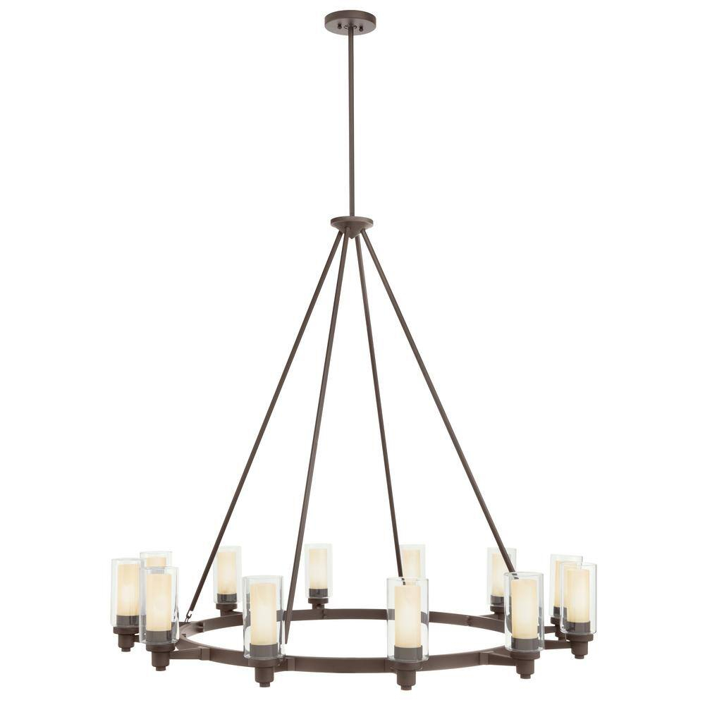 Twelve Light Chandelier With Soft Contemporary Inspirations 41 Inches Tall By 44.5 Inches Wide-Olde Bronze Finish Kichler Lighting 2347Oz