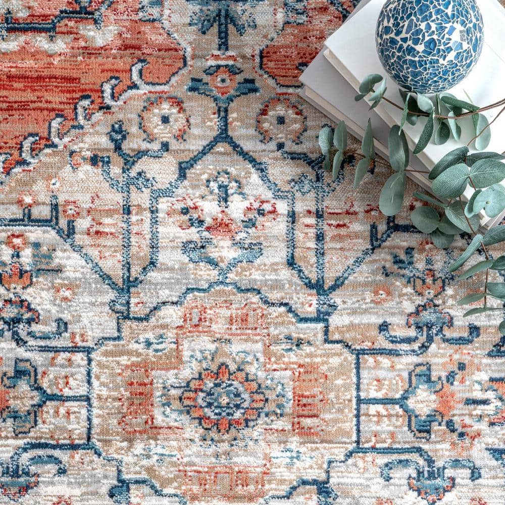 Vintage Zara Medallion Orange 12 ft. x 14 ft. 5 in. Area Rug