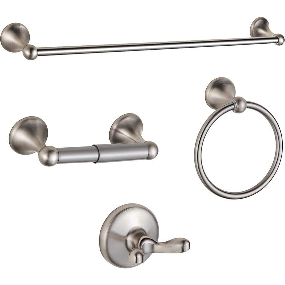 BGL Bathroom Hardware Set, Brushed Nickel Adjustable Expandable Towel Bar 4-Piece Bathroom Accessory Set Wall Mounted