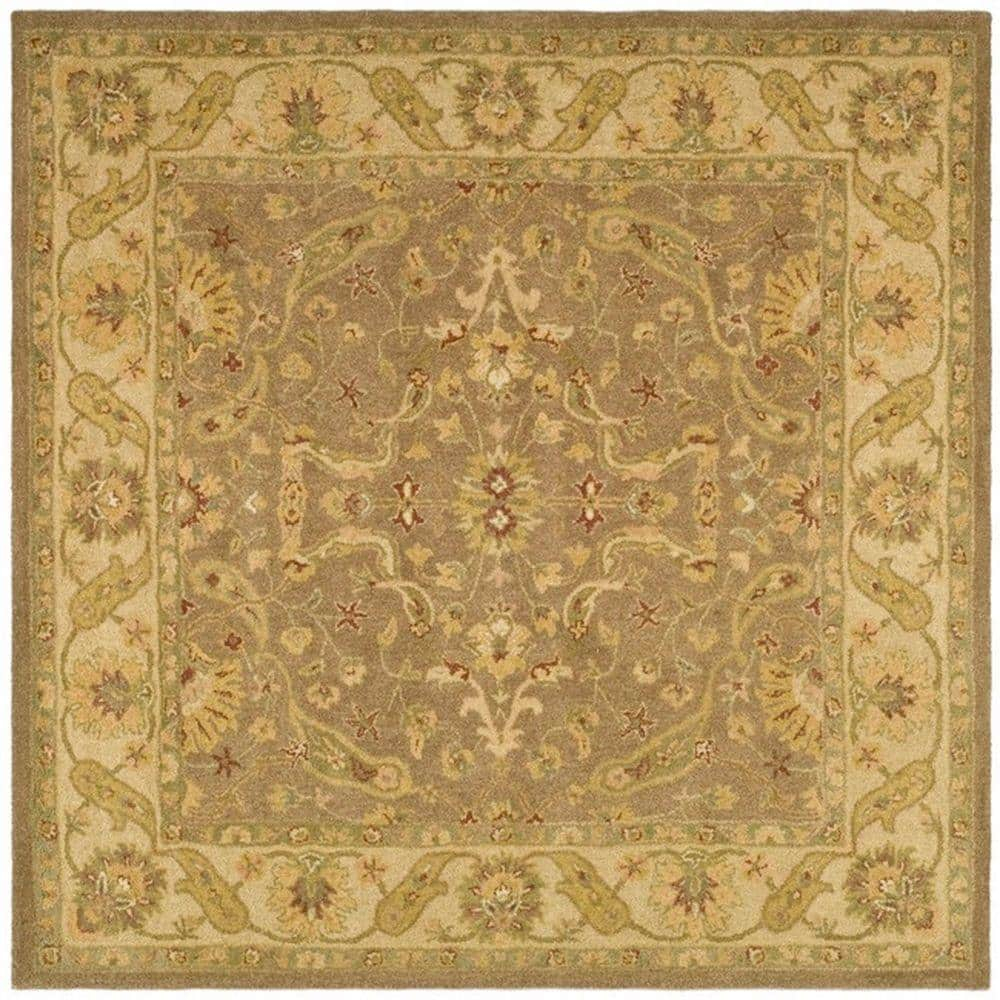 SAFAVIEH Antiquity Beaufort Oriental Wool Area Rug, Brown/Gold, 8' x 8' Square