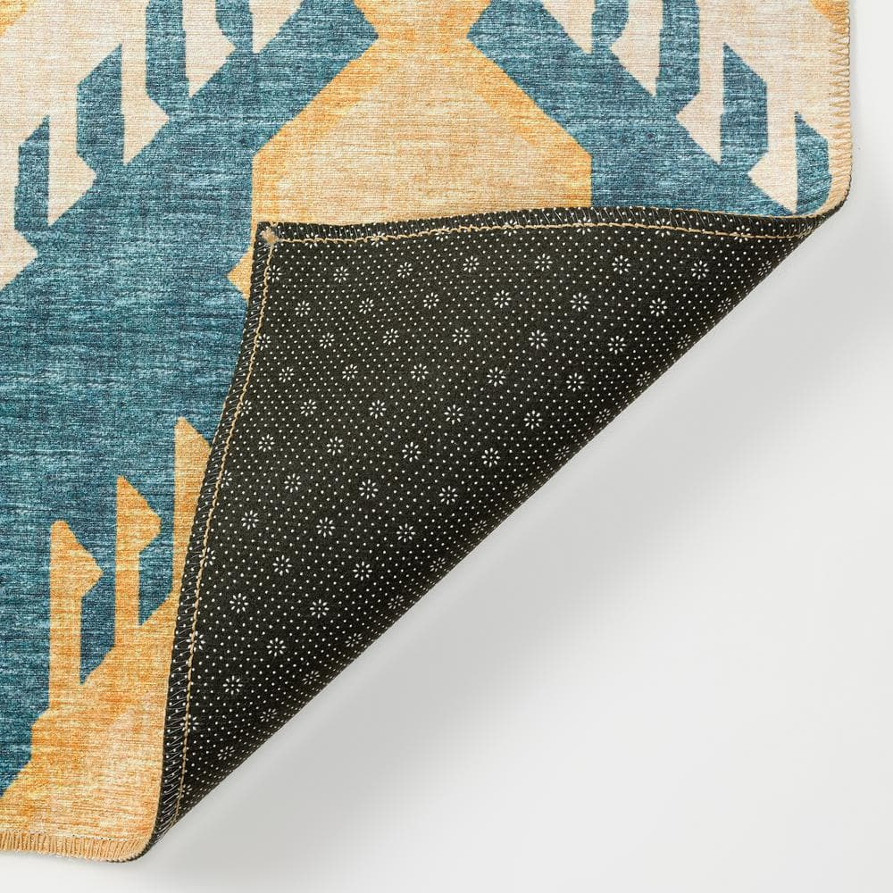 Addison Rugs Indoor/ Outdoor Addison Yuma Southwest Ikat Washable Area Rug 5' x 7'6" - Yellow