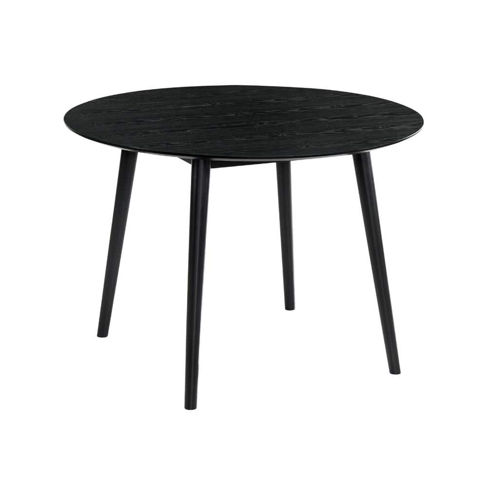Armen Living Arcadia Round Contemporary Wood Dining Table in Black