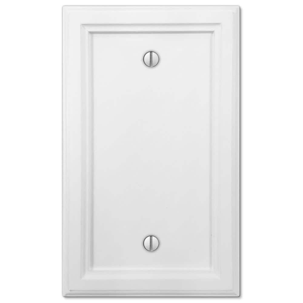 Amerelle 4052BW Elly Wallplate, 1 Blank, Wood, White, 1-Pack