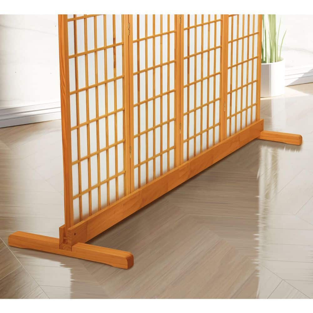 Room Divider Stand Honey 4 Panel