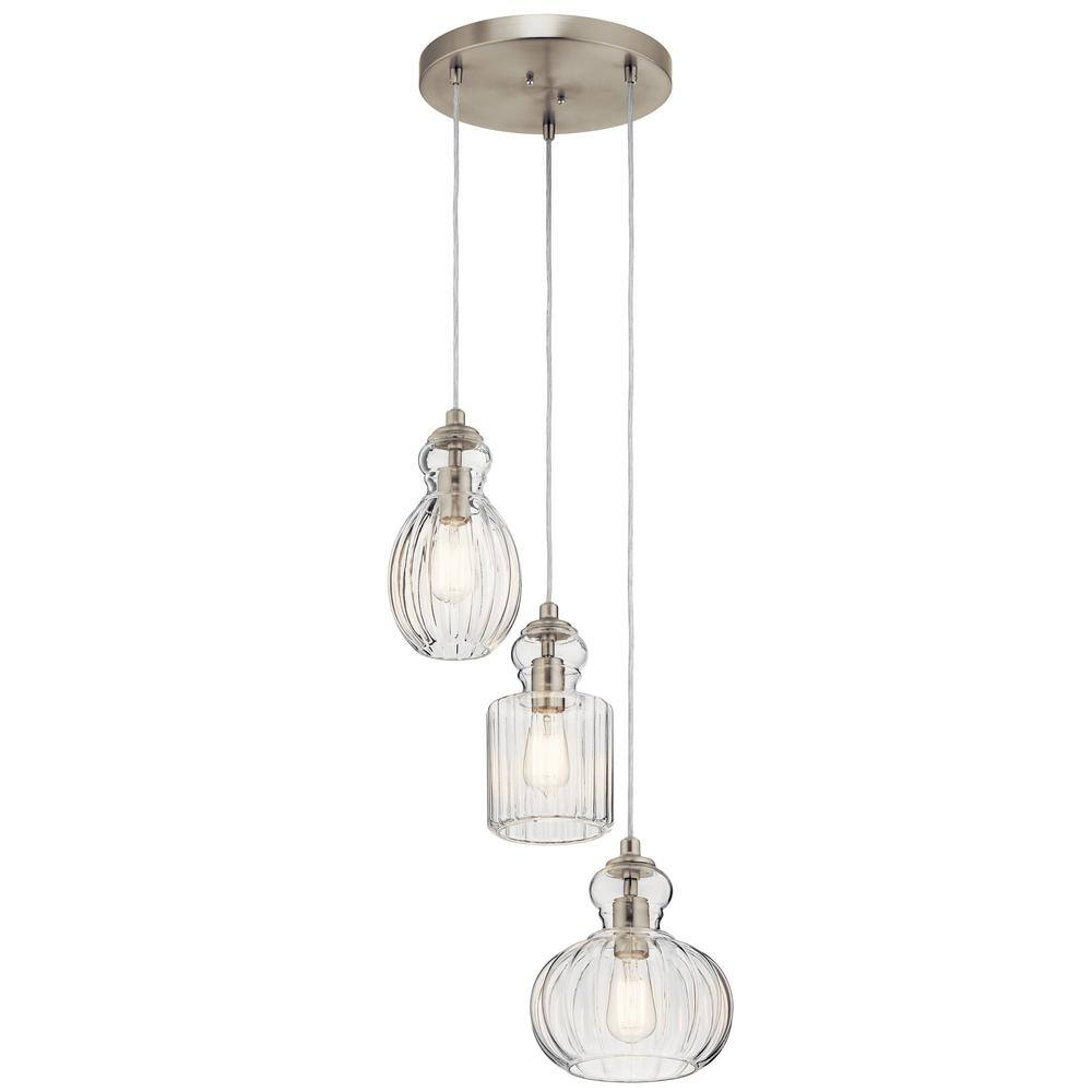 Kichler Lighting Riviera 3 - Light Pendant in  Brushed Nickel