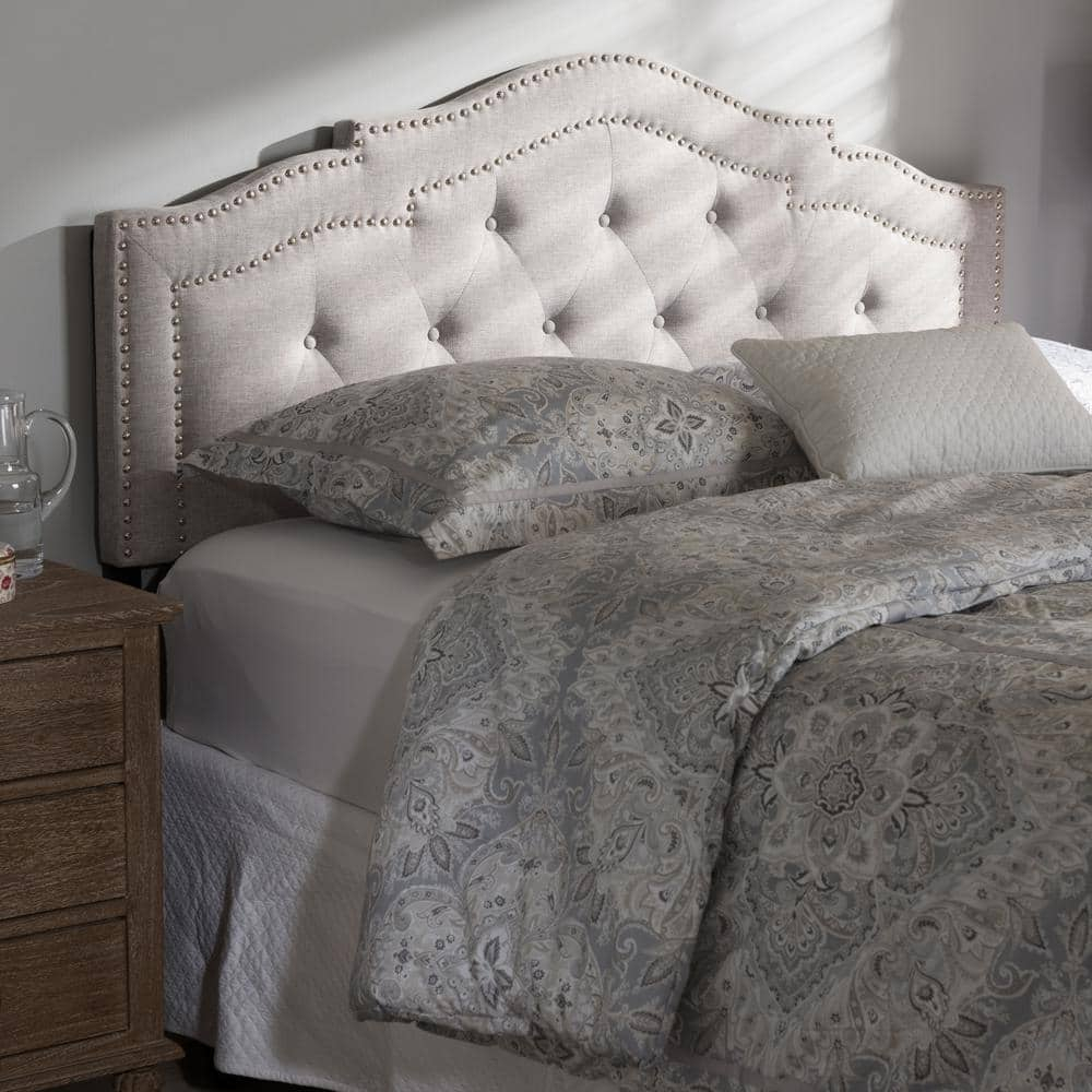 Baxton Studio Edith Modern and Contemporary Greyish Beige Fabric Full Size Headboard,Wholesale Interiors