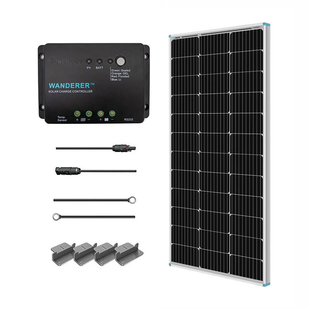 Renogy 100W Solar Pannel Kit with 30A PWM Charge Controller, 500Wh Daily Output, UL Certified Weatherproof Bluetooth Monitoring Expandable to 400W
