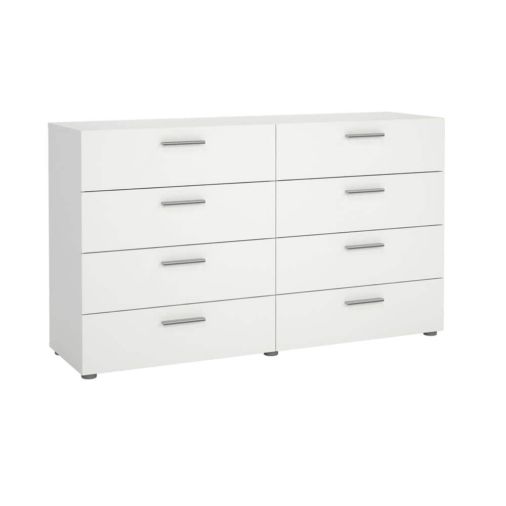 Tvilum Loft 8 Drawer Double Dresser for Adults, White