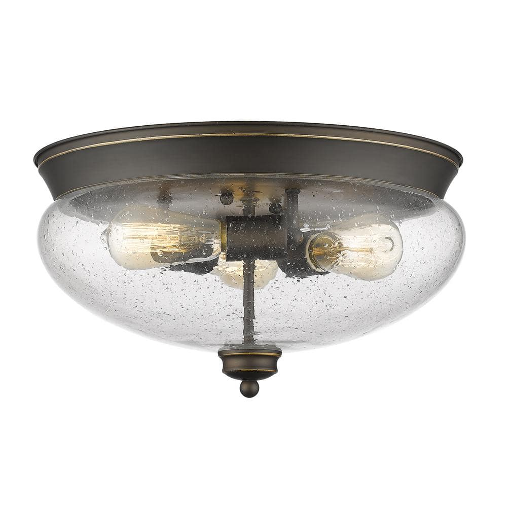 Z-Lite - Amon - 3 Light Flush Mount in Traditional Style - 15 Inches Wide by 8.5