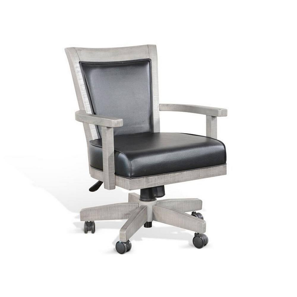 Benjara Zeka Game Chair with Wheels, Tilt, Swivel and Gas Lift, Gray Mahogany