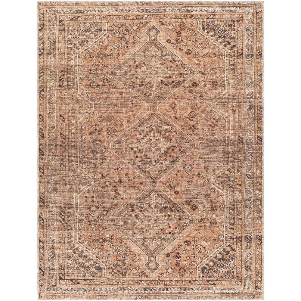 Cade Washable Rug - Orange / 5'3" x 7'3"