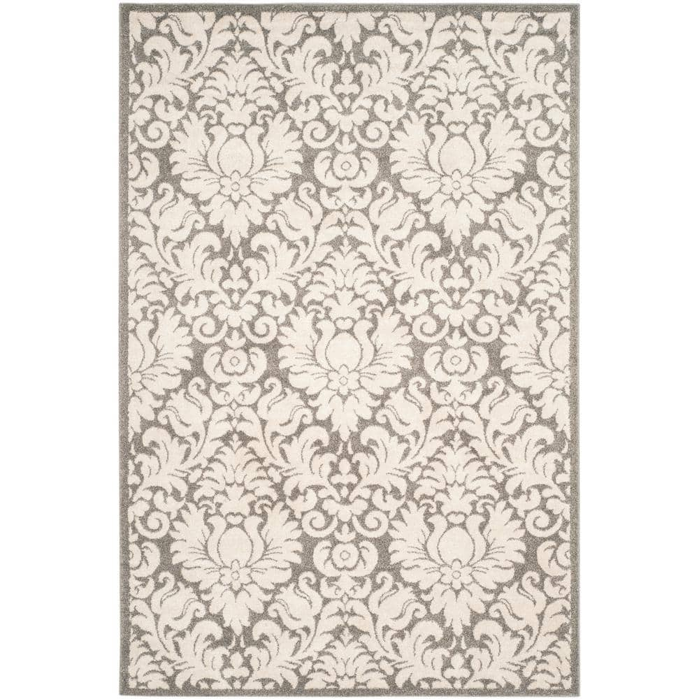 SAFAVIEH Amherst Rosabel Geometric Area Rug, Dark Grey/Beige, 6' x 9'