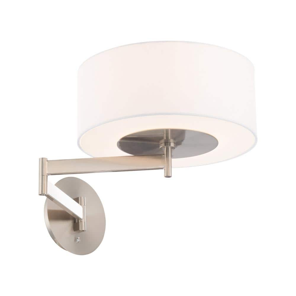 dweLED Chelsea 23.25-in W 1 -Light Brushed Nickel Transitional Integrated LED Wall Sconce